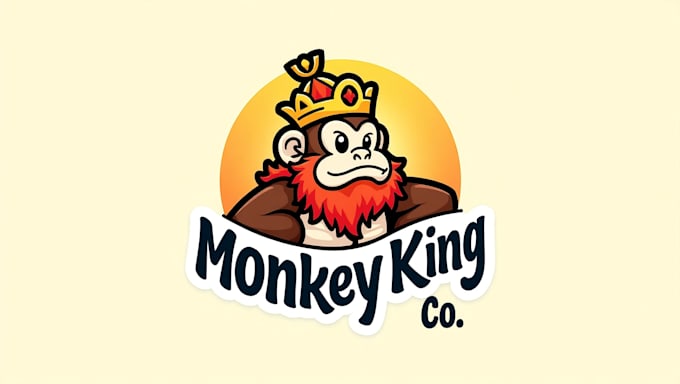 do monkey king mascot logo design with business