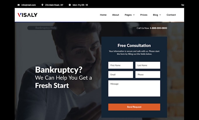 do interactive debt relief website debt settlement landing page debt relief lead