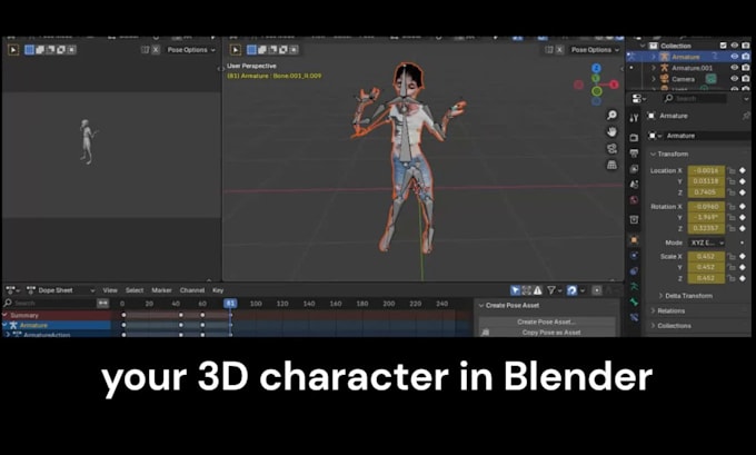 do pro 3d character rigging in blender professionally