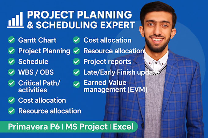 prepare construction schedule using primavera p6 and ms project