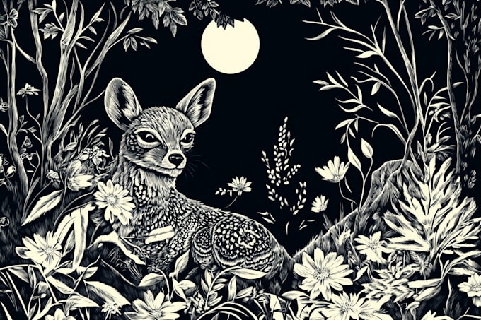 create digital drawings of botanical, animals and birds