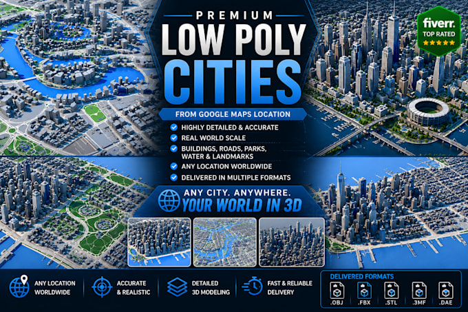 create realistic 3d city model from google maps location