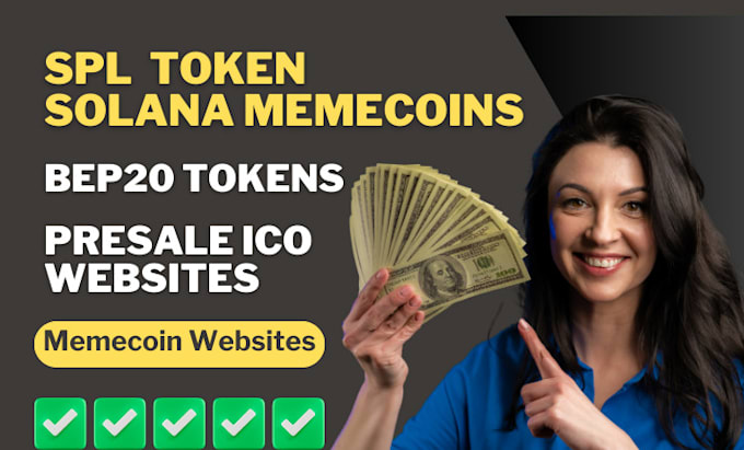 create spl, solana memecoin, bep20 token, presale ico website, memecoin website