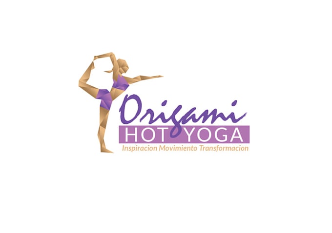 create origami hot yoga logo design