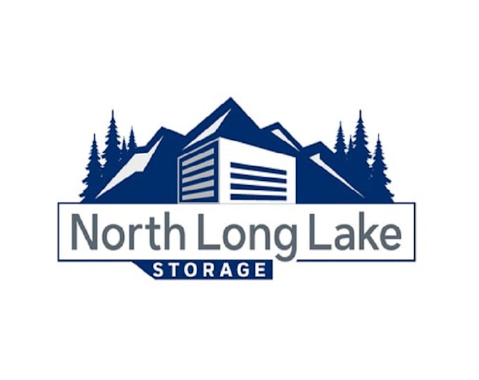 design super self storage facility and lake logo