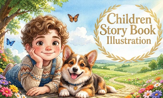 illustrate children story book illustration, children story, book illustration