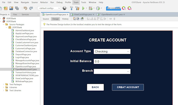 do java gui projects using netbeans