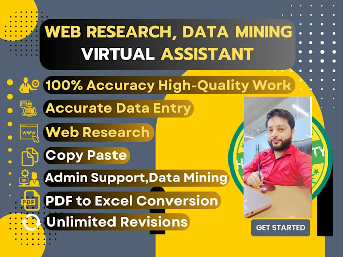 do virtual assistant, web searcher, ms office, typing work