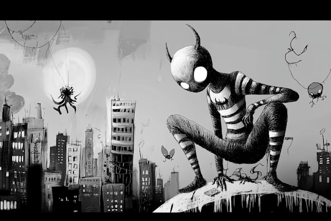design characters in black and white