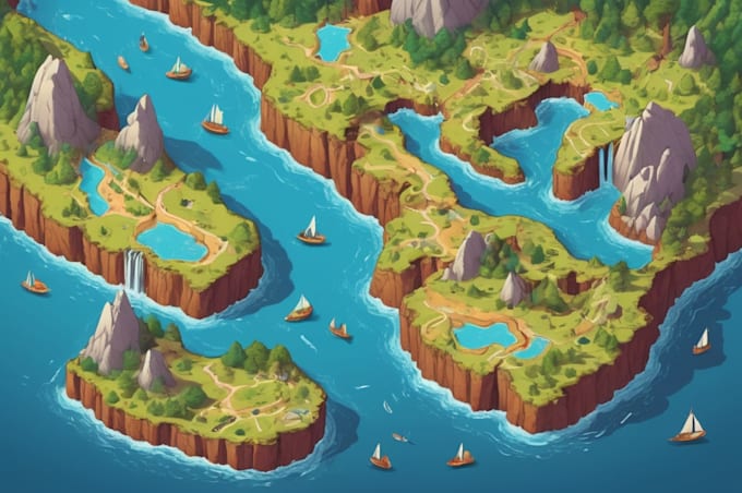 draw a unique vector or isometric map