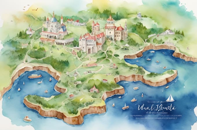 Create a watercolor map for your wedding invitation by Chalismmings ...