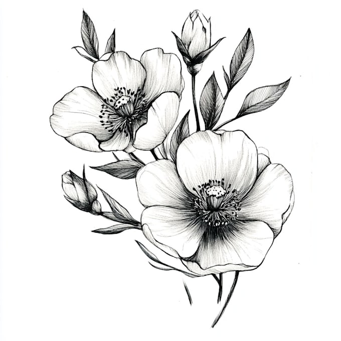 hand-draw-botanical-illustration-line-art-of-plants-flowers-by-fillbom