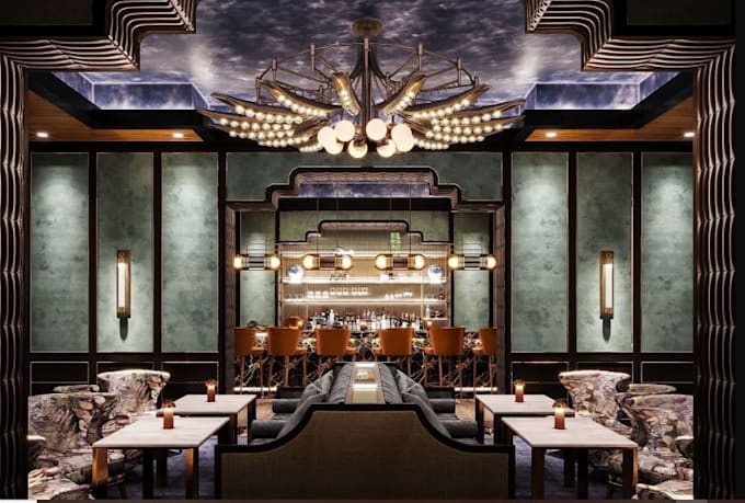refurbish 3d modern lounge,bar restaurant ,cafe interior,coffee shop ,cgi render