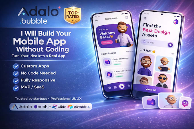 create no code web app adalo bubble io ai website lovable replit vibe coding mvp