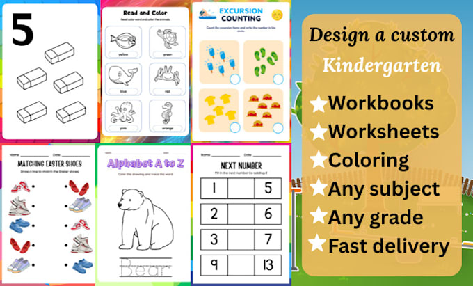 Design custom worksheets and activity book for kids, kids coloring book ...