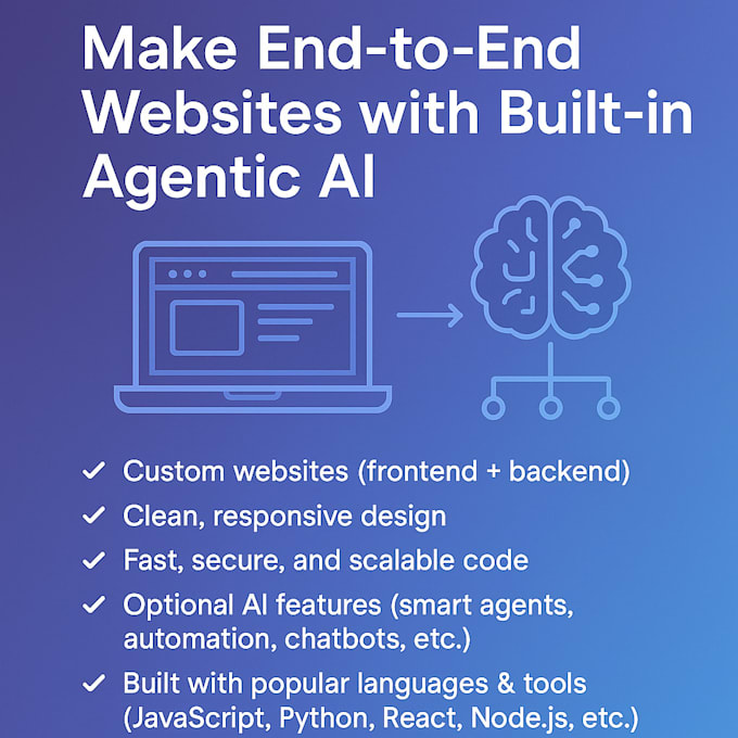 Make end to end websites with built in agentic ai by Shakeel_ai | Fiverr