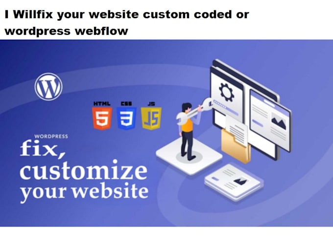 fix your website custom coded or wordpress webflow
