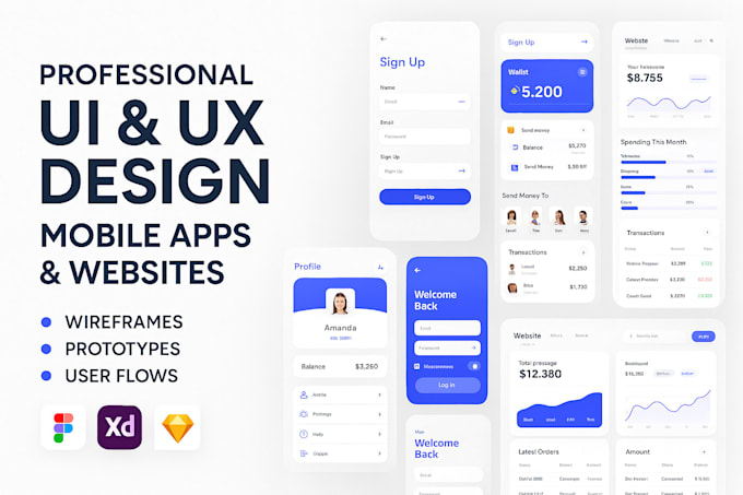 Design figma ui ux for web and mobile app by Haseeb555 | Fiverr