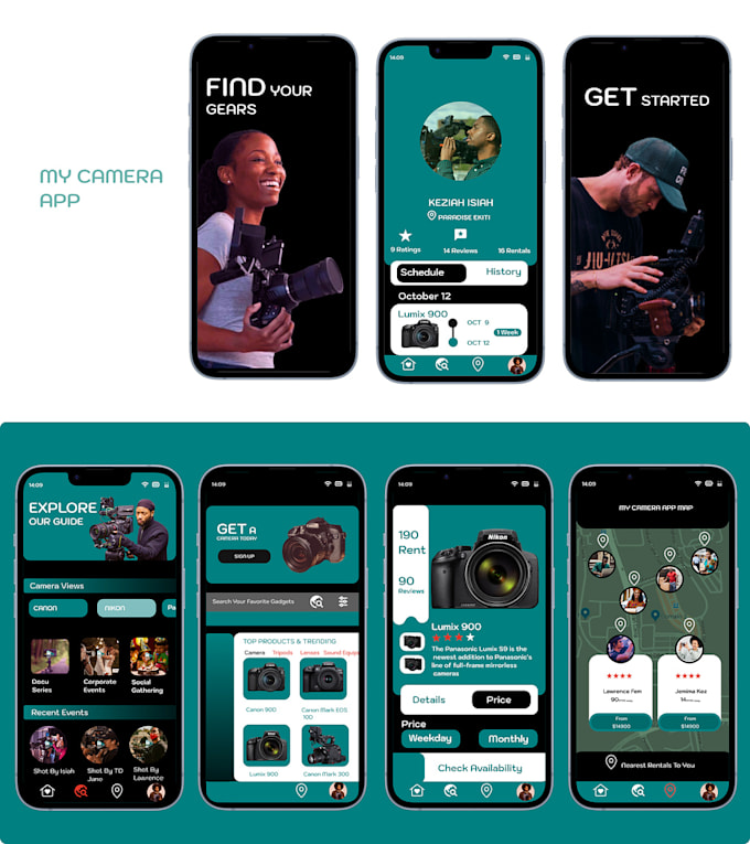 develop camera detector app, cab booking app, lidar app, nfc app, finder app