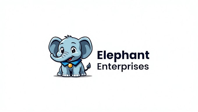 do head elephant isolated on white mascot logo design