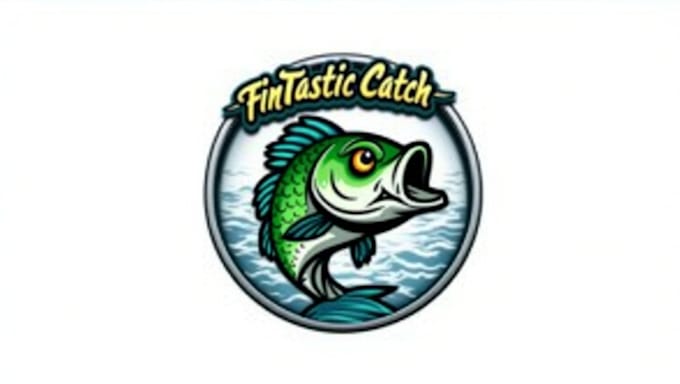 do bass fish skull mascot logo with company