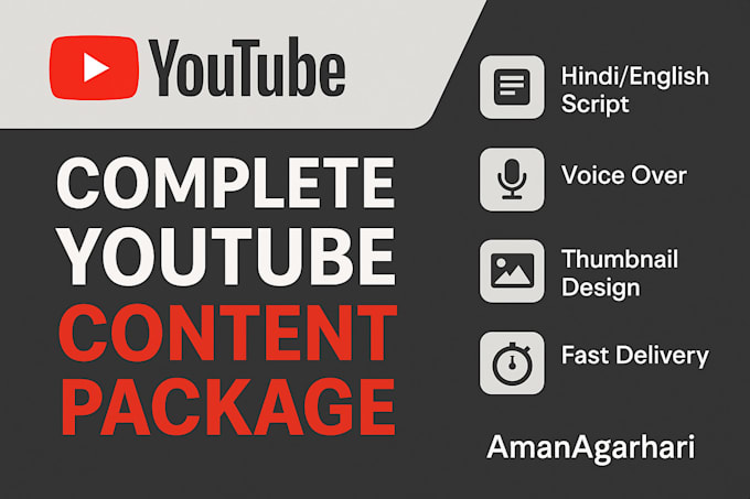 create complete youtube content with script, voice over, thumbnail and ideas