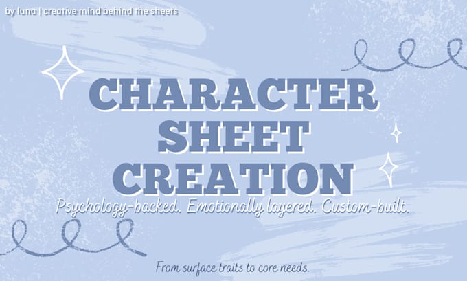 create character personality sheets for your story or game
