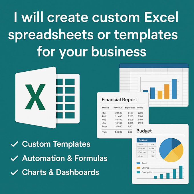 design custom excel templates for budgeting or business use