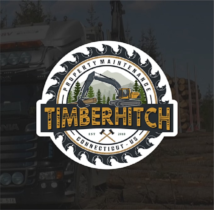 design unique particular art timber hitch logo