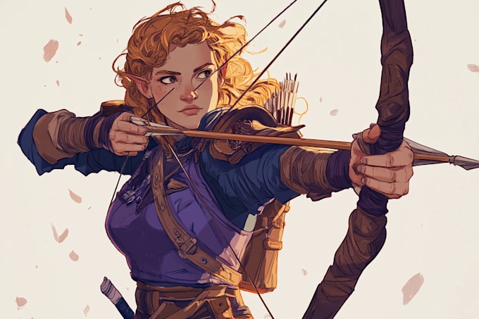 create concept art, dnd character design and illustration