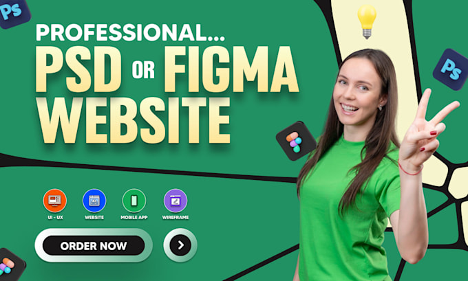 Design photoshop website psd design or figma web template by