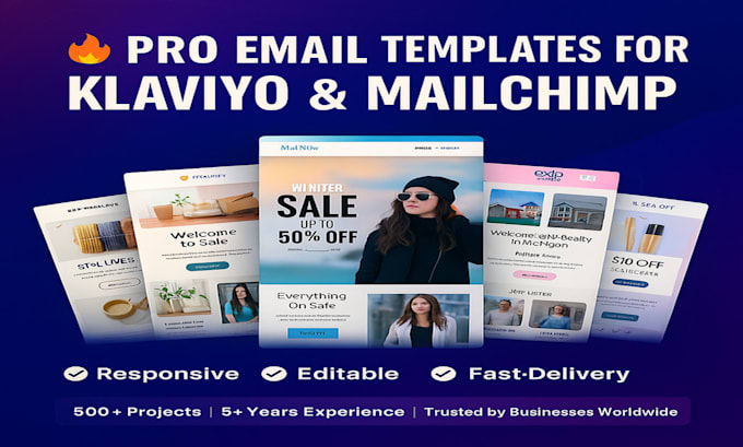 design responsive klaviyo or mailchimp email marketing newsletter template