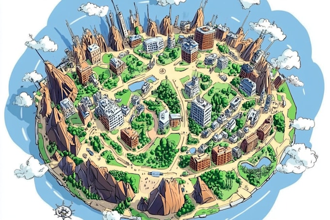Draw a unique vector or isometric map by Tinuotha | Fiverr