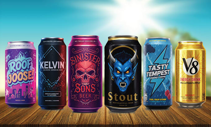 creative energy drink label design for your brand