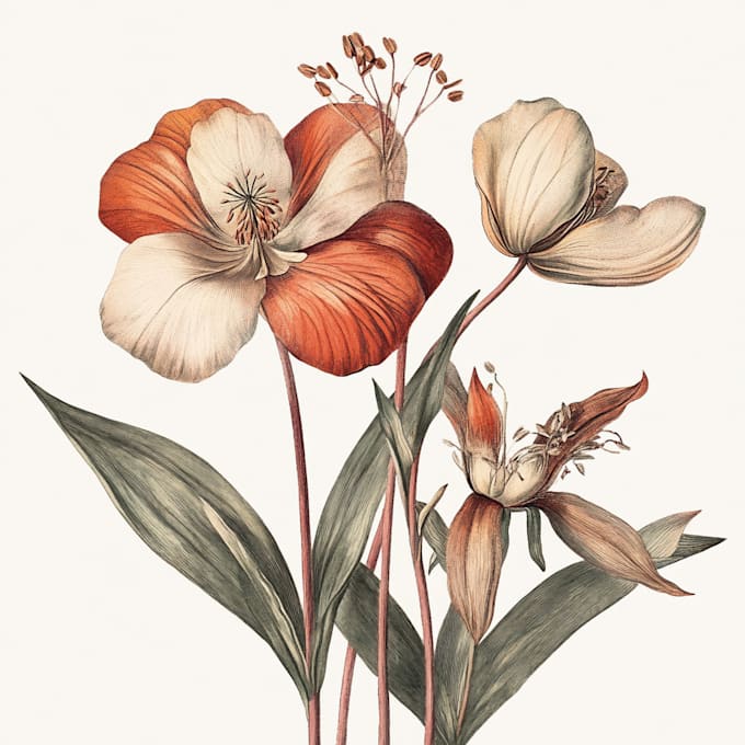 draw botanical illustration art for you