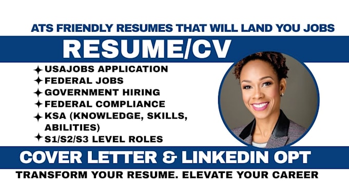 Write a federal resume for usa jobs, ats resume writing, executive ...