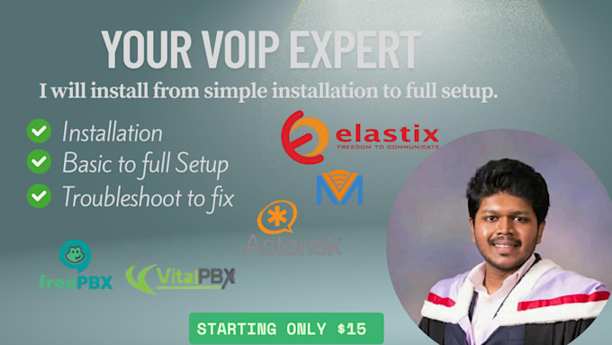 install voip, freepbx, 3cx, zoiper, asterisk, magnus billing and issabel for you