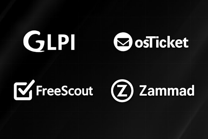install glpi, osticket, freescout and zammad