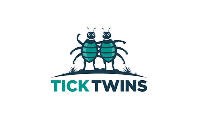 design mascot tick twins spraying business logo
