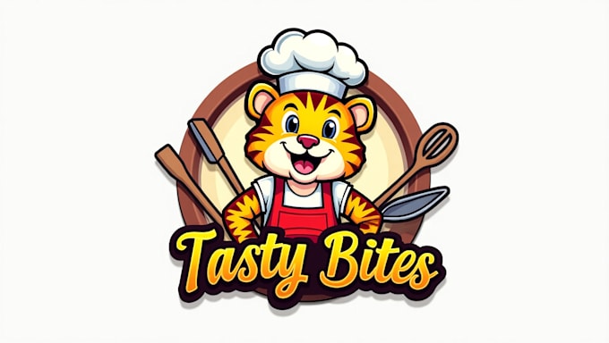 do wonderful tiger chef mascot logo design with business