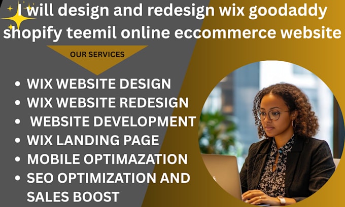 design and redesign wix goodaddy shopify teemil online eccommerce website