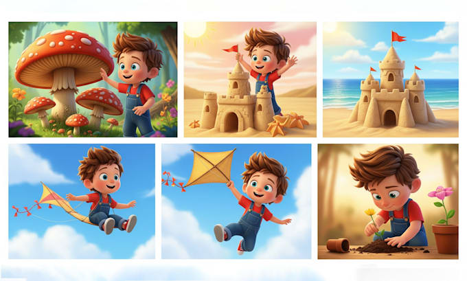 create consistent characters children storybook illustration