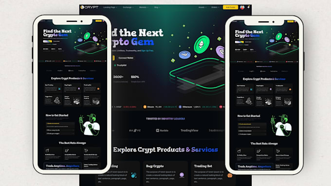 professionally build secure custom fintech crypto blockchain website for startup