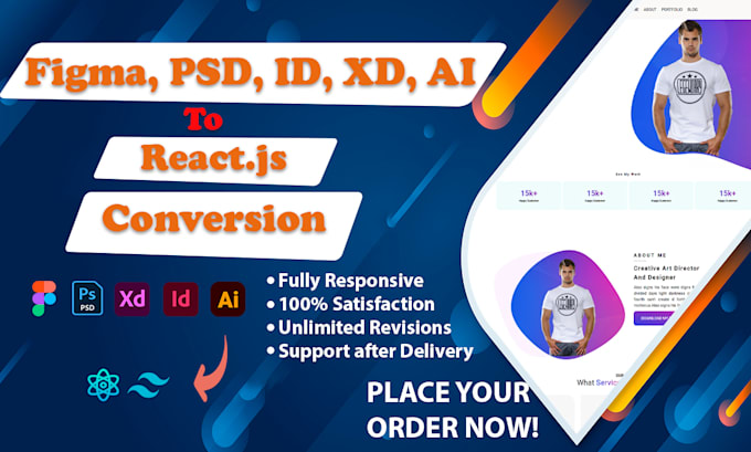 figma to react js using tailwind css responsive seo friendly
