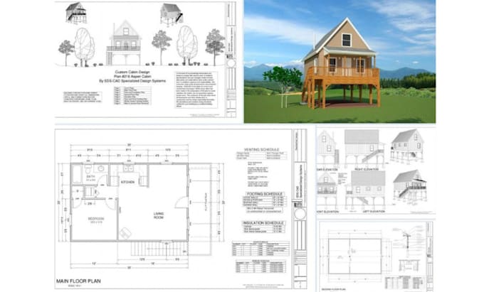 Do construction drawings for house plan deck garage adu permit drawing