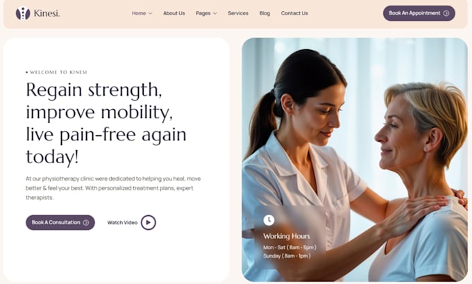 build squarespace therapy website mental health physiotherapy website