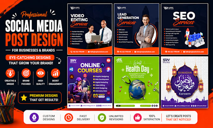 design modern social media posts for brands