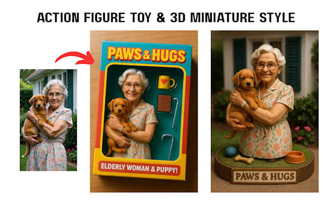 turn your images into an action figure toy or 3d miniature diorama
