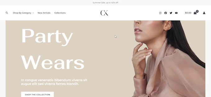 design a simple business store website