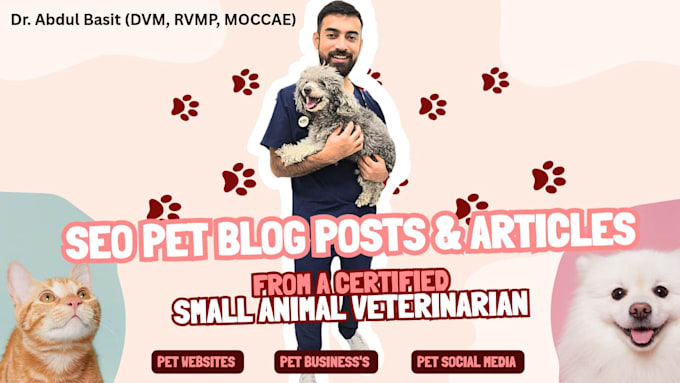 write pet articles and blog posts as a veterinarian